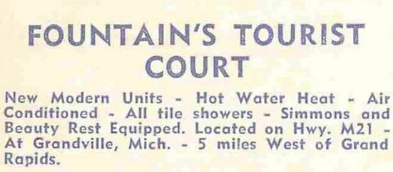Fountain Motel (Fountains Tourist Court) - Vintage Postcard